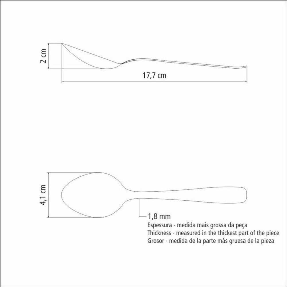 Colher Para Sobremesa Tramontina Amazonas Em Aço Inox - 3