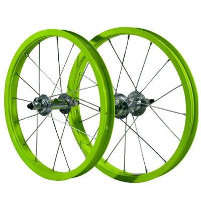 Roda Traseira Aro 16 De Alumínio Colorido Para Bicicleta Infantil Cor Verde Claro