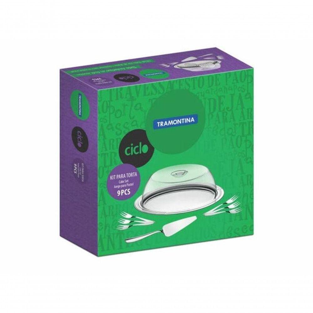 Jogo Para Torta Tramontina Ciclo Aço Inox 9 Peças - 3