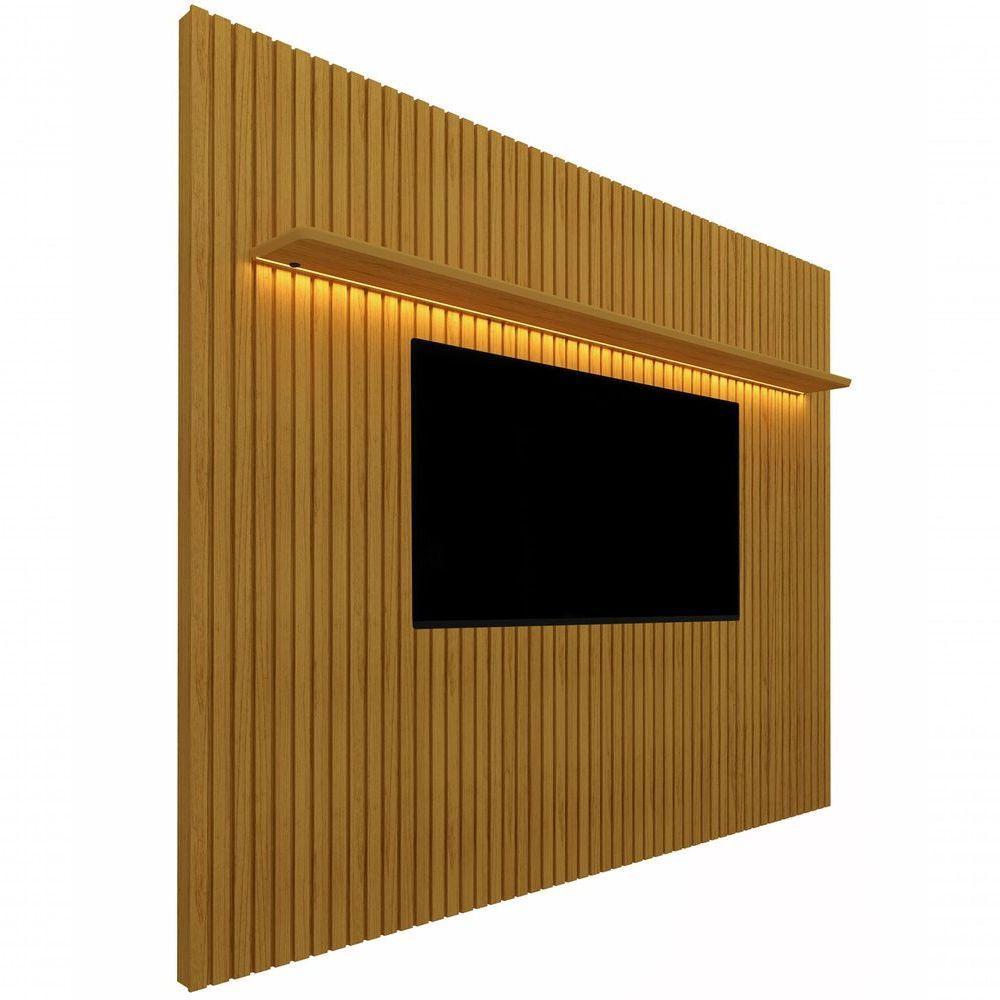 Painel Para Tv 1.8 Ripado Com Led Nobre Naturale - Gelius Móveis - 1
