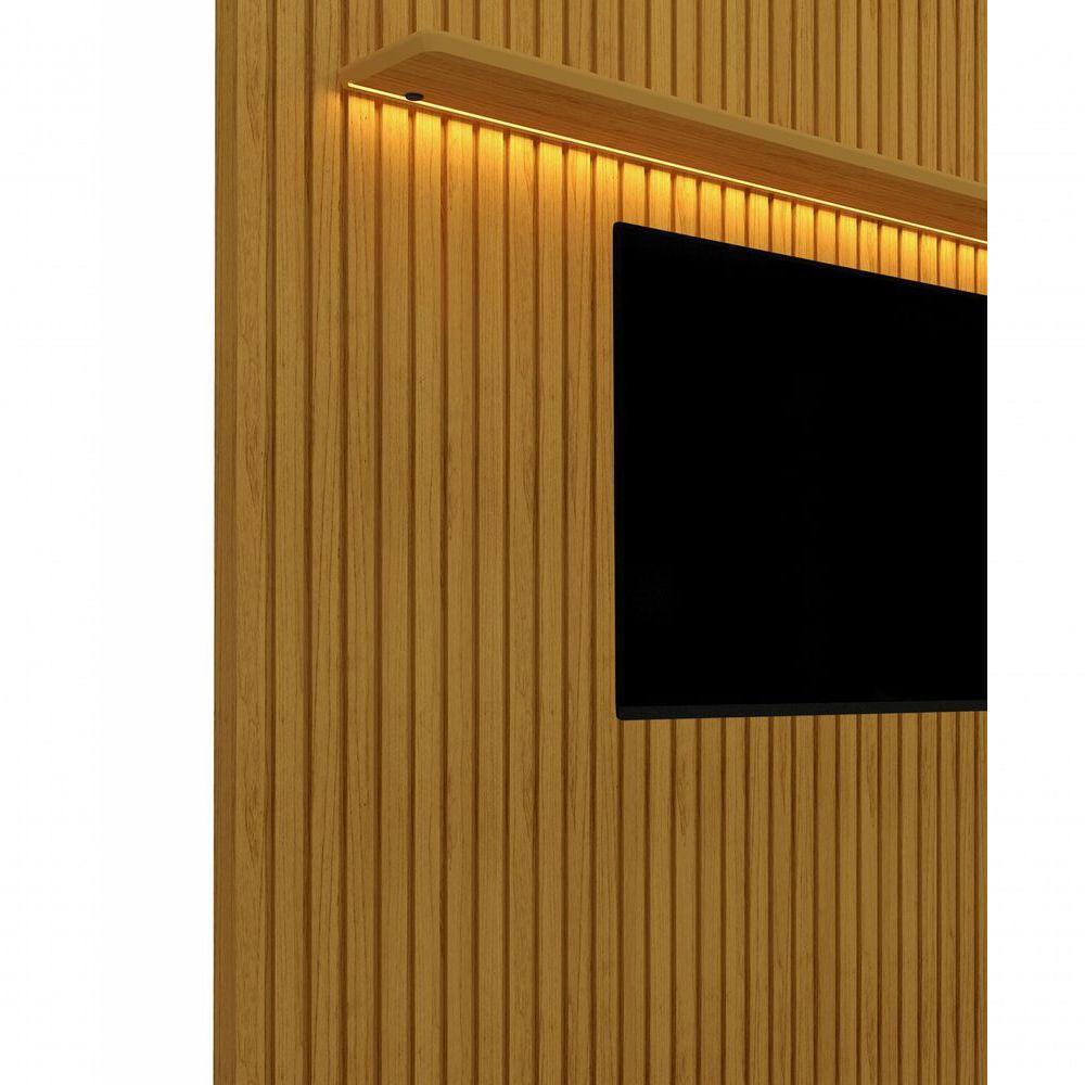 Painel Para Tv 1.8 Ripado Com Led Nobre Naturale - Gelius Móveis - 4