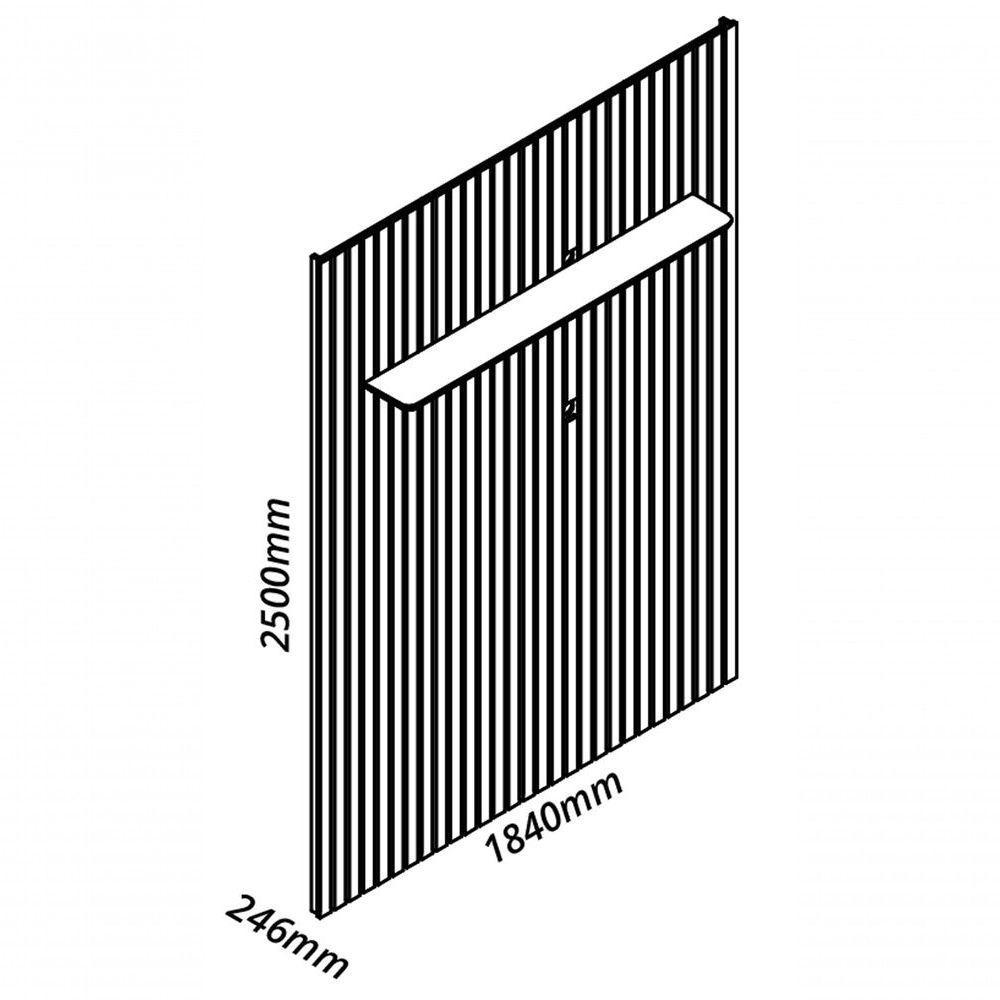 Painel Para Tv 1.8 Ripado Com Led Nobre Naturale - Gelius Móveis - 6