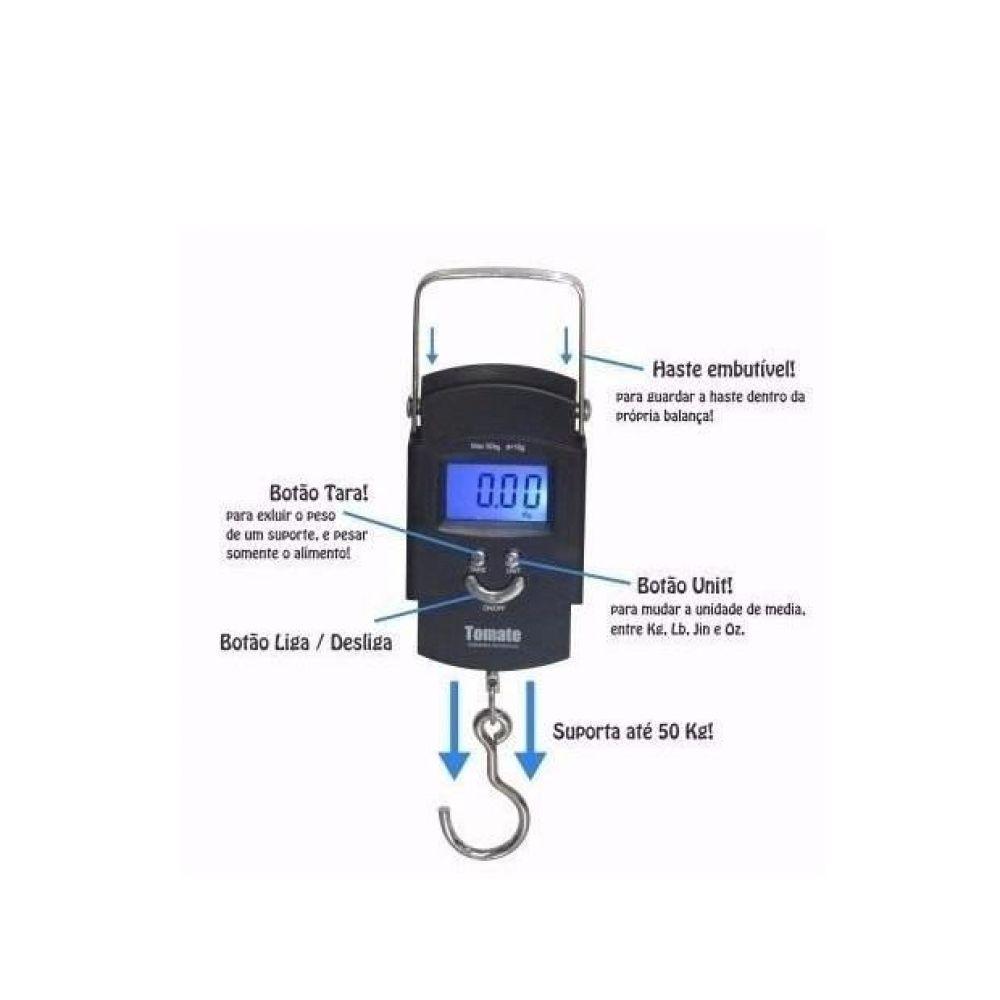 Balança Digital de Mão Alta Precisão Ideal Pesca Bagagem - 3