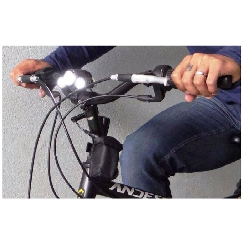 Lanterna de Cabeça Triplo Led Bike Recarregável Profissional com 3 Leds T6 Cree - 3