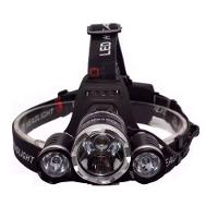 Lanterna de Cabeça Triplo Led Bike Recarregável Profissional com 3 Leds T6 Cree - 2