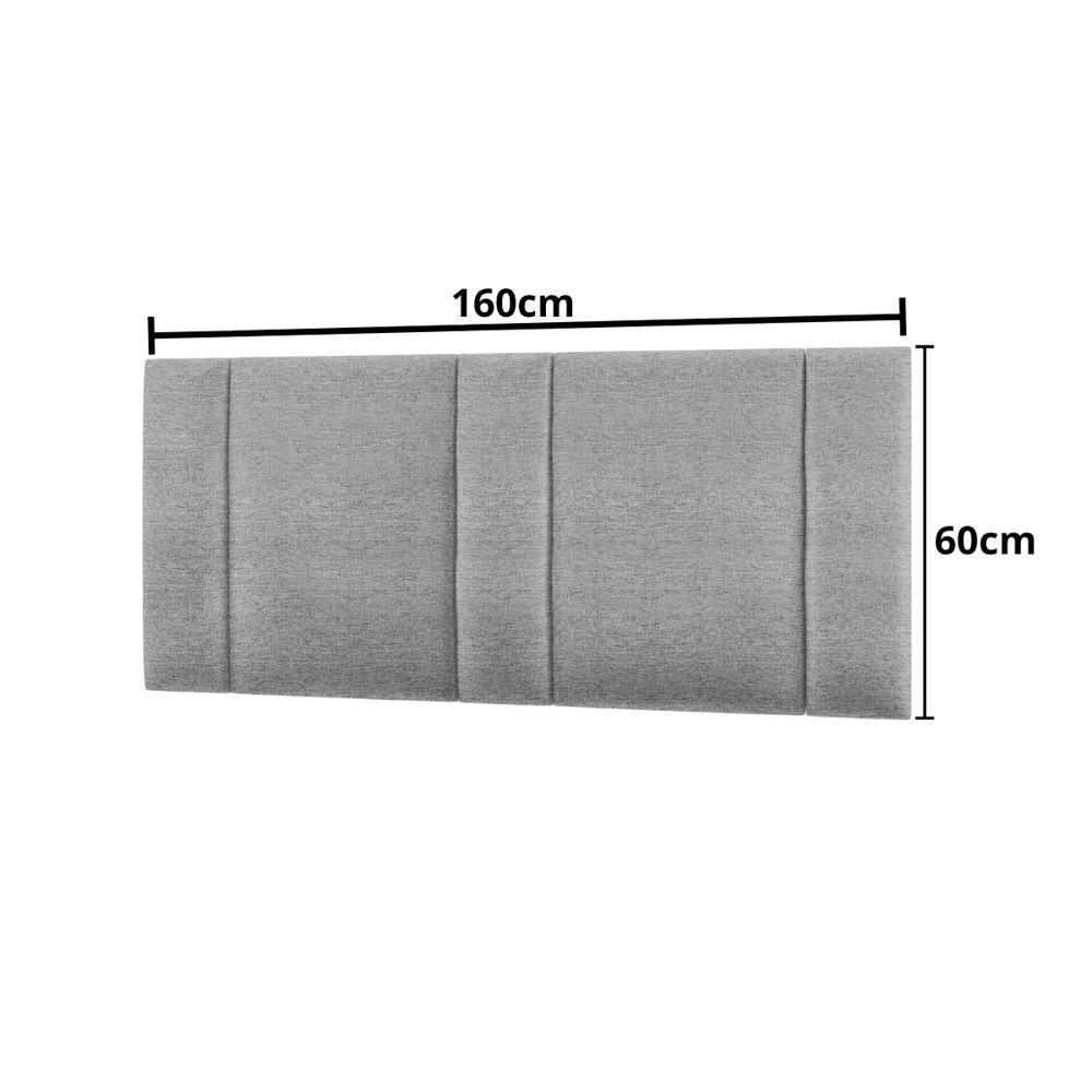 Cabeceira Painel Cama Box Queen Size Siri 160cm Com Led Linho Cinza - Desk Design - 4