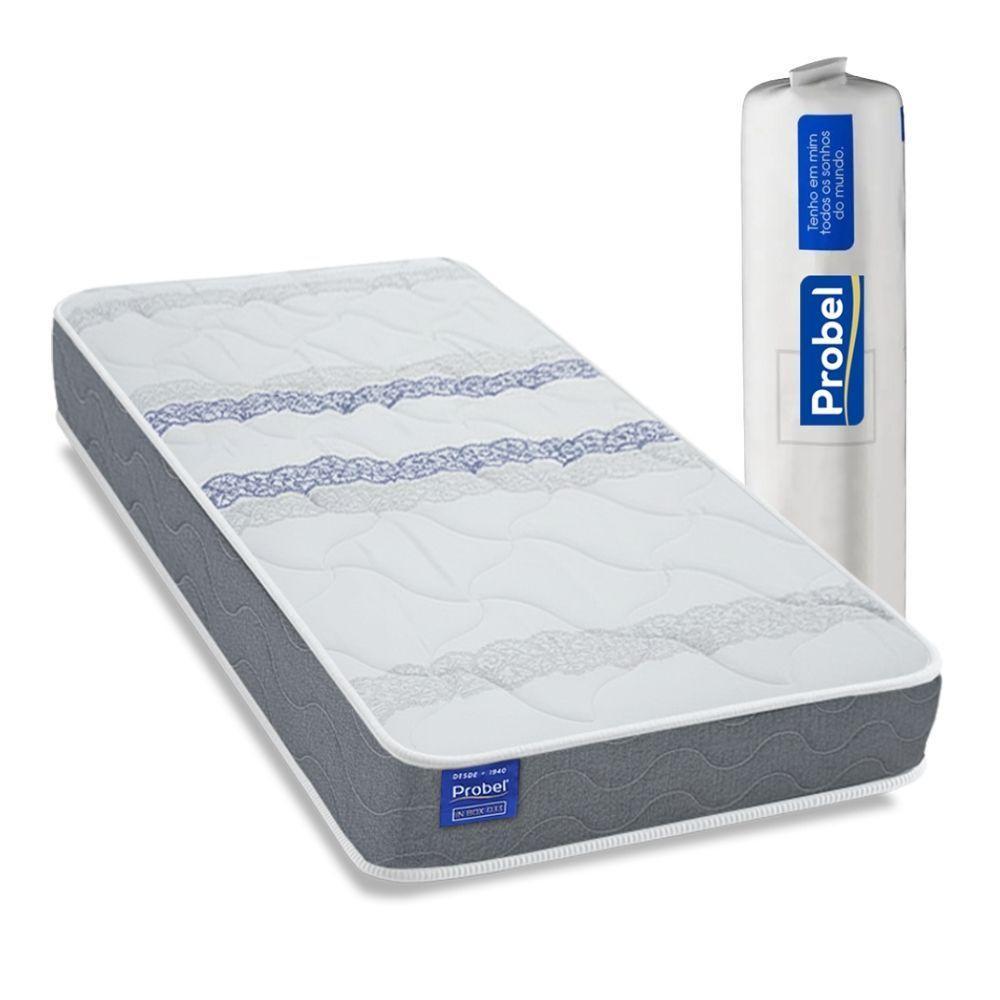 Colchão Solteiro Probel Espuma D33 88x188x14 Night Day A Vácuo Branco/cinza - 1