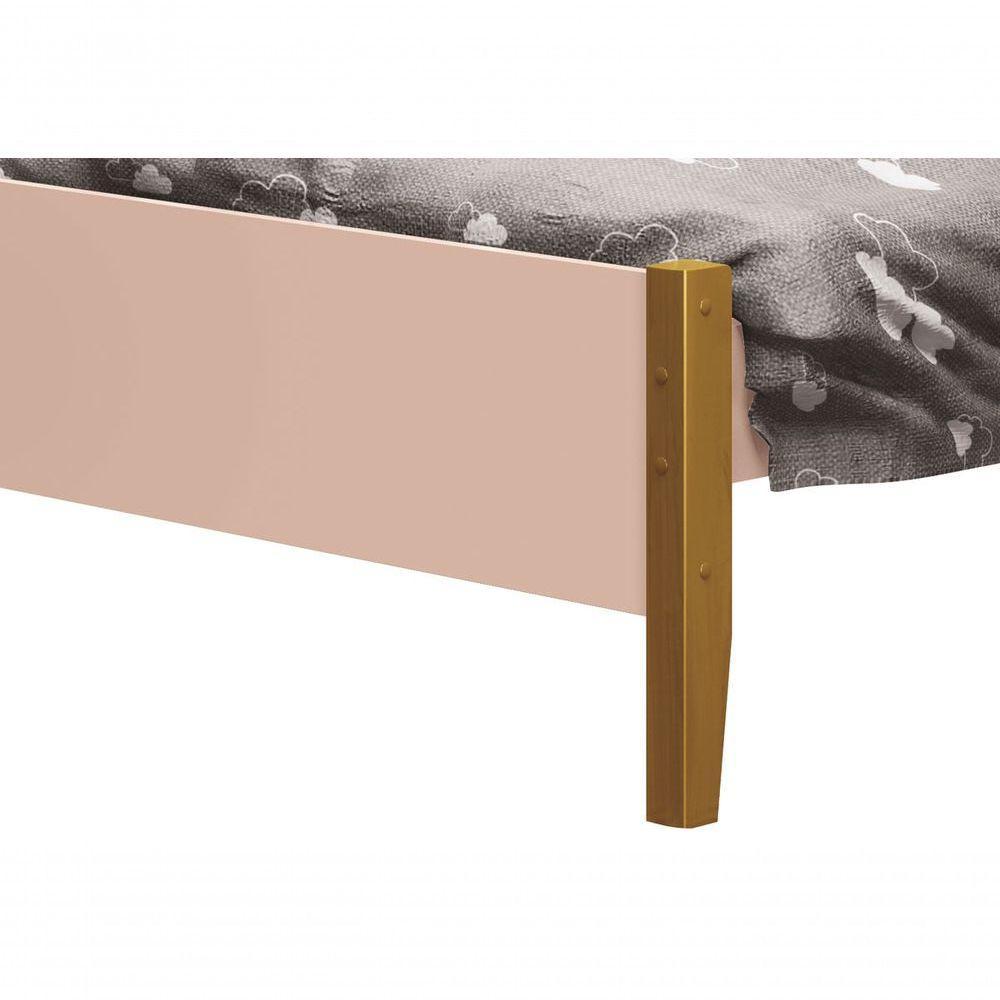 Cama Babá Solteiro Simba Rosa Fosco Com Madeira - Reller - 3