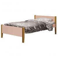 Cama Babá Solteiro Simba Rosa Fosco Com Madeira - Reller - 1