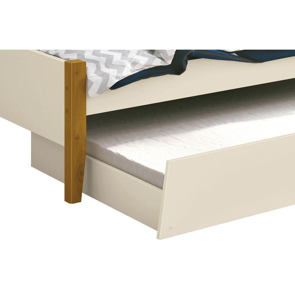 Cama Babá Solteiro Com Auxiliar Simba Areia Fosco Com Madeira - Moveisaqui - 5