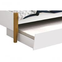 Cama Babá Solteiro Com Auxiliar Simba Branco Fosco Com Madeira - Moveisaqui - 2