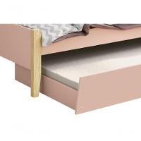 Cama Babá Solteiro Com Auxiliar Simba Rosa Fosco Com Natural - Moveisaqui - 2