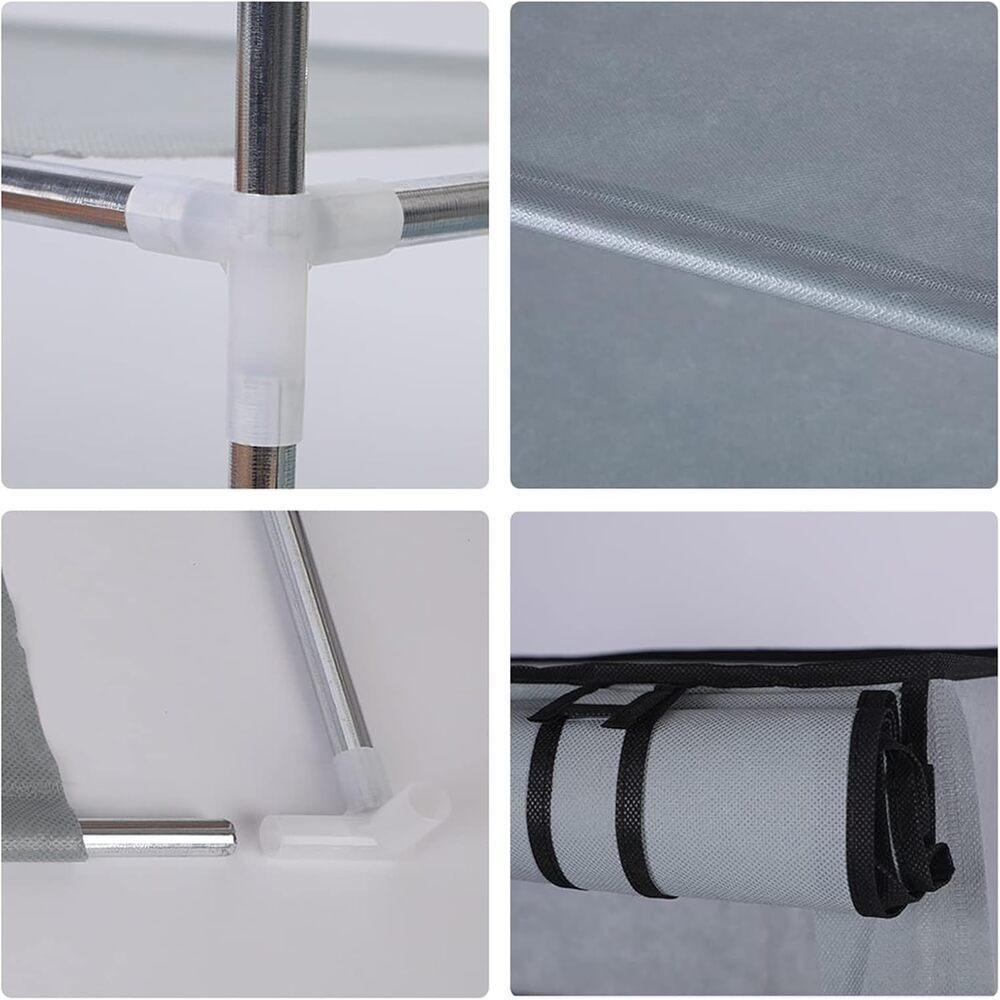 Sapateira Dupla 6 Prateleiras Estante Organizador 2 Em 1 Guarda Roupa Grande Armario Portatil Desmontavel - 8