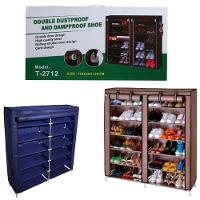 Sapateira Dupla 6 Prateleiras Estante Organizador 2 Em 1 Guarda Roupa Grande Armario Portatil Desmontavel - 1