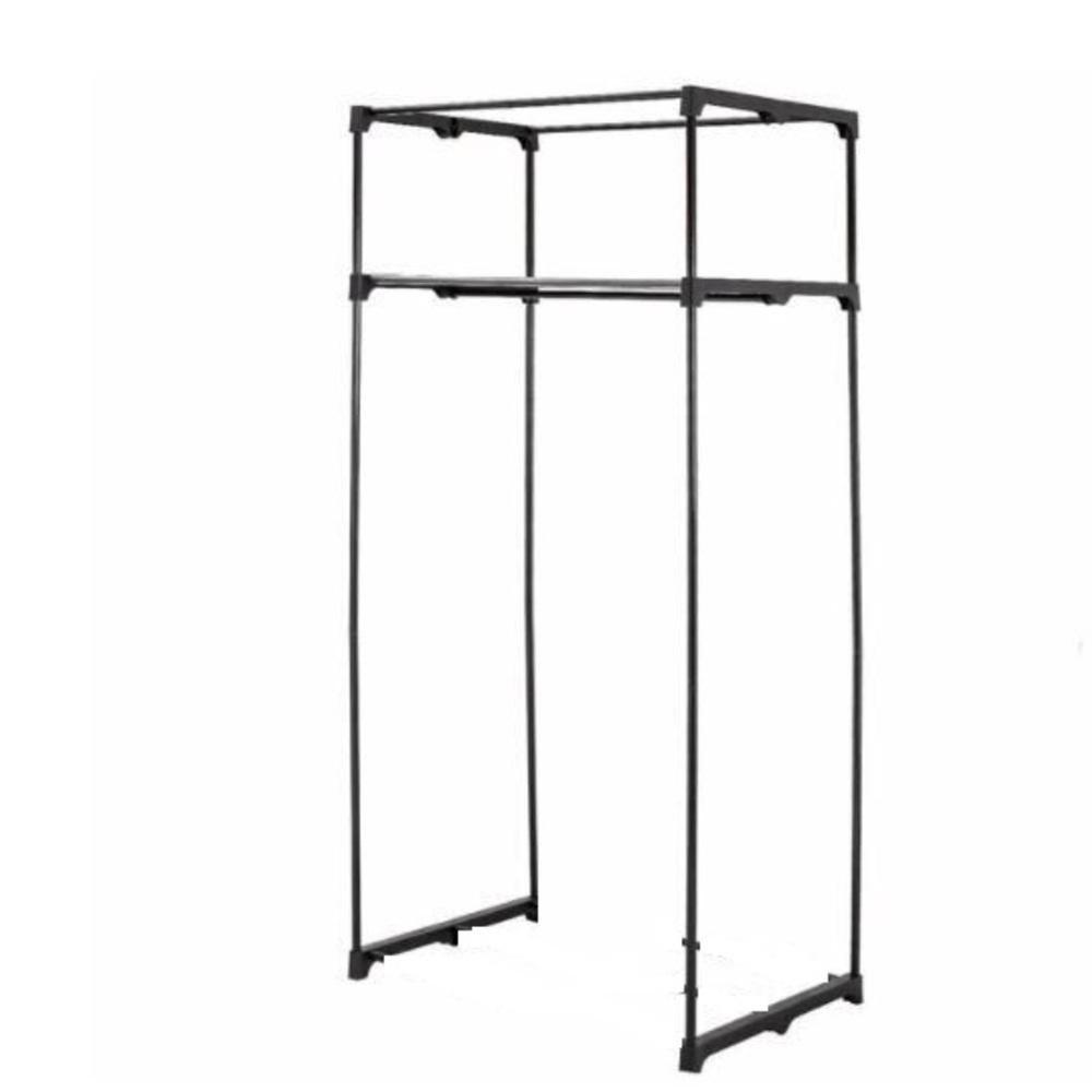 Guarda Roupa Portatil Armario Multifuncional Arara Cabideiro Dobravel Organizador Camping Preto - 3