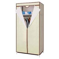 Guarda Roupa Portatil Aramario Ziper Organizador Cabideiro Arara Prateleira Sapateira Praia Marrom - 2