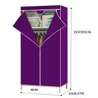 Guarda Roupa Portatil Aramario Ziper Organizador Cabideiro Arara Prateleira Sapateira Praia Marrom - 5