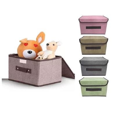 Caixa Organizadora Brinquedo Porta Treco Multiuso Desmontavel Cesto Empilhavel Tecido Tampa Organizacao Guarda Roupa Clo