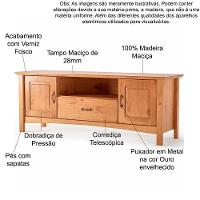 Kit Rack Para Tv De Até 60" E Aparador 100% Madeira Ballena Carvalho - 2