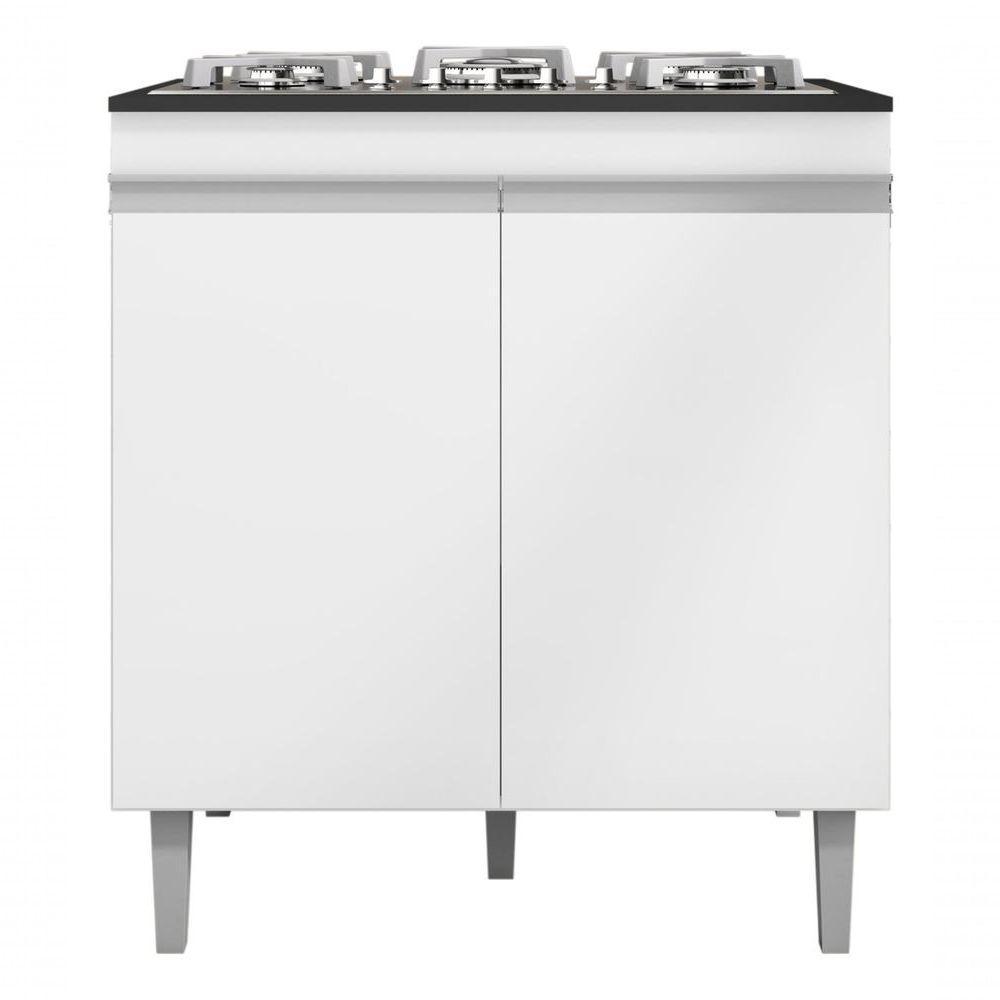 - Balcão Multiuso Cooktop Andreia 4 Ou 5 Bocas Ajl Móveis Cor Preto - 1