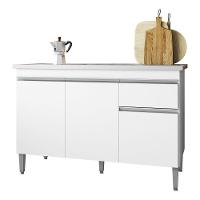 Balcão Gabinete Multiuso Tatiane 120cm Ajl Móveis Cor Branco - 1