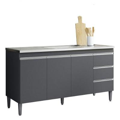 - Balcão Gabinete Multiuso Andreia 160cm Cinza Ajl Cor Cinza-escuro