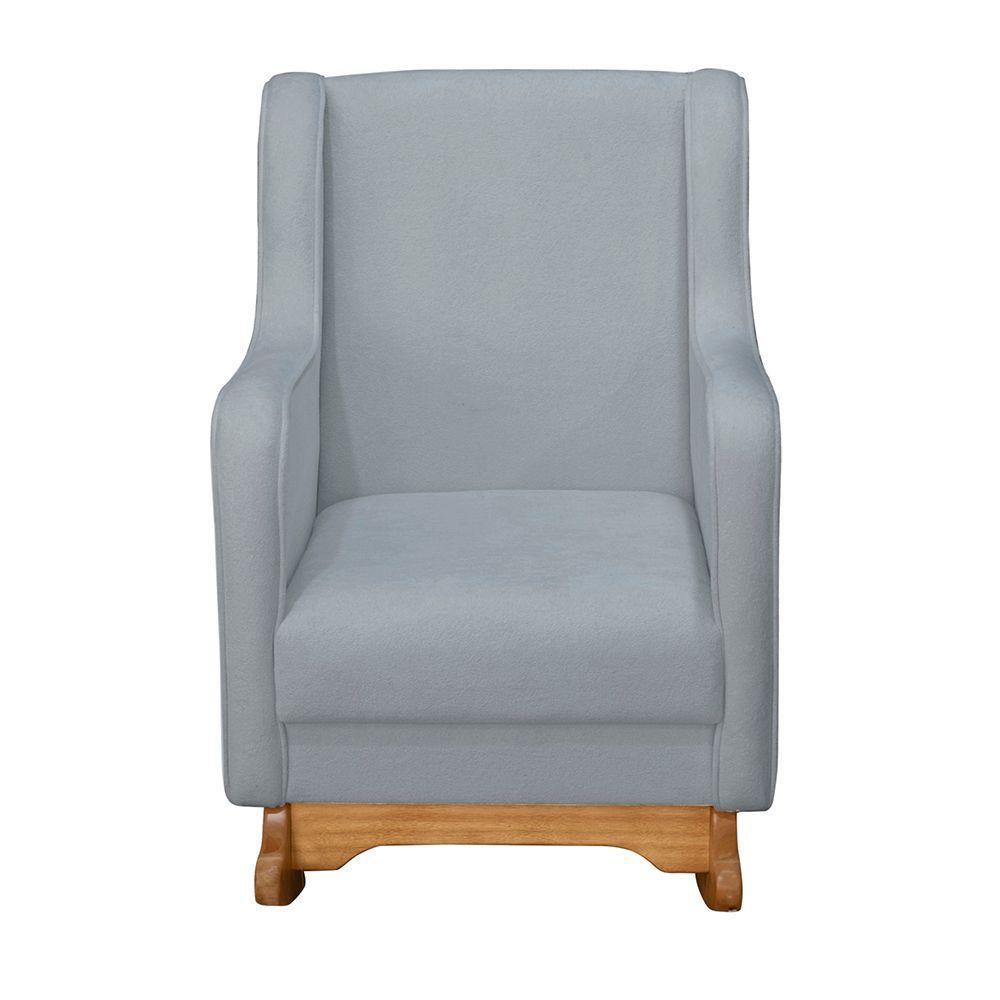 Cadeira De Amamentação Poltrona Balanço áquila C/puff Boucle Cinza - 2