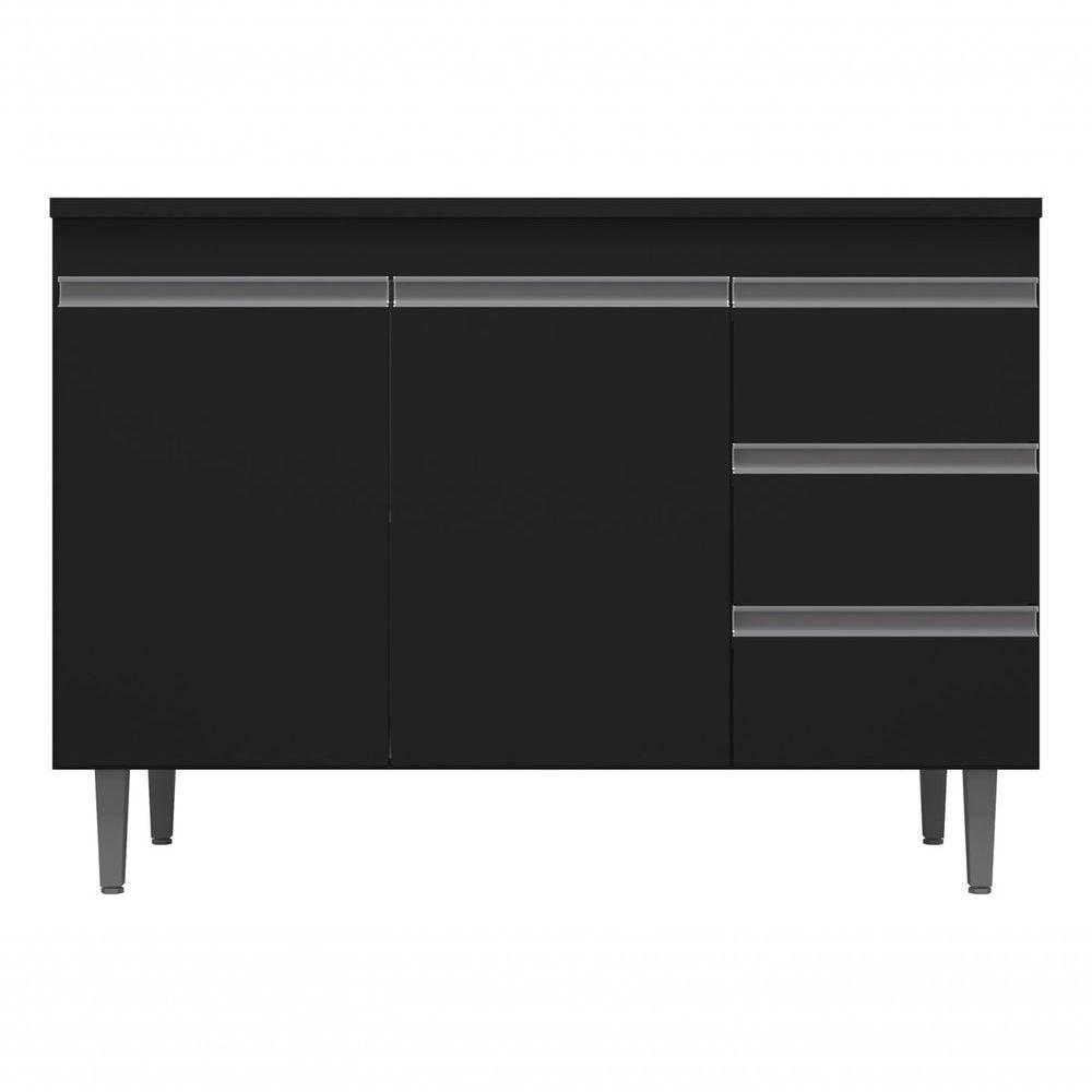 Gabinete Multiuso Andreia 100cm S/tampo Preto Cor Preto - 1