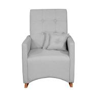 Poltrona Sofá De Amamentação E Balanço Ana C/ Puff - Linho Cinza - Anjo De Casa