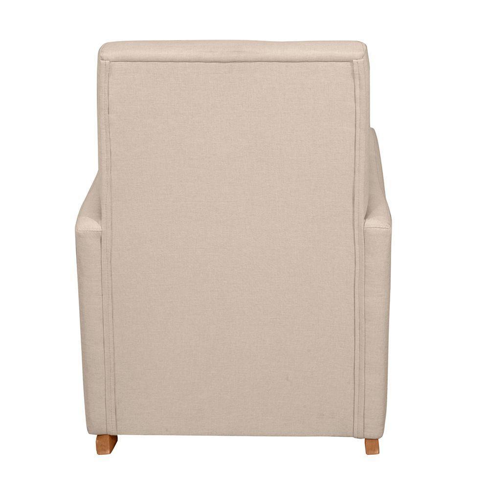 Sofá Cadeira Poltrona De Amamentação E Balanço Ana C/ Puff Linho Bege - Anjo De Casa - 6