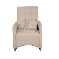 Sofá Cadeira Poltrona De Amamentação E Balanço Ana C/ Puff Linho Bege - Anjo De Casa