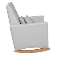 Sofá Cadeira Poltrona De Amamentação E Balanço Ana C/ Puff Lar Doce Lar Cor Linho Cinza Claro - 3