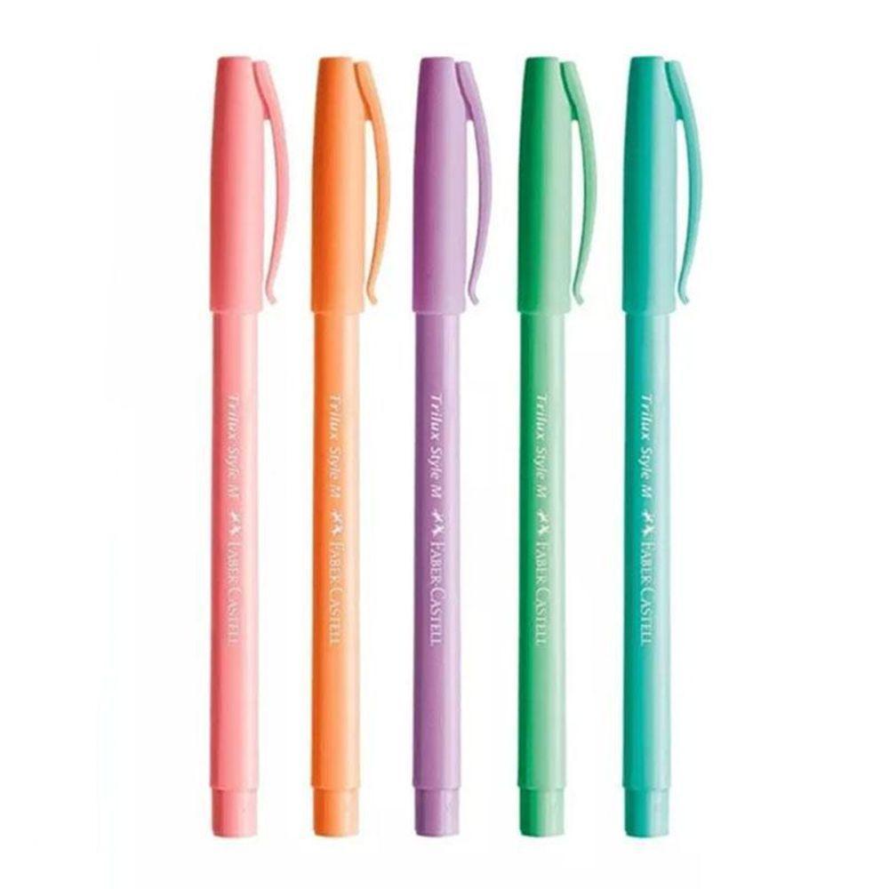 Caneta Esferográfica Trilux Pastel 1.0mm 5 Cores - Faber Castell - 2