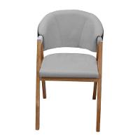 Cadeira Roma Banqueta C/ Base Madeira De Eucalipto C/revestimento Versátil Linho Cinza/preto