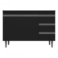 Balcão Andreia 100cm Sem Tampo Preto Cor Preto - 1