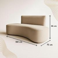 Sofá Forma Orgânico 3 Lugares Recepção Sala Curvo Escritório cinza Escuro - 3