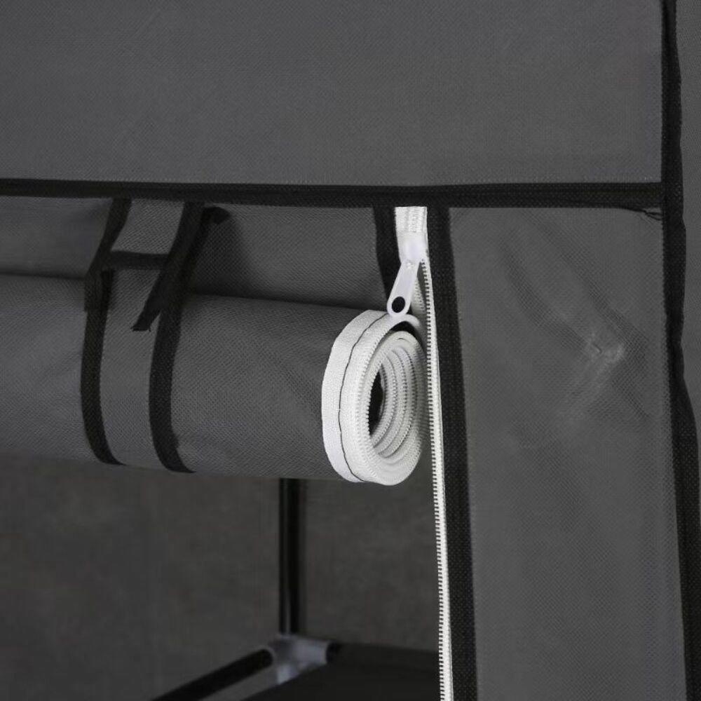 Guarda Roupa Duplo Cabideiro Arara Roupas Sapateira Prateleiras Armario Compacto Organizador Bege - 6