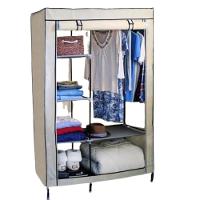 Guarda Roupa Duplo Cabideiro Arara Roupas Sapateira Prateleiras Armario Compacto Organizador Bege - 1