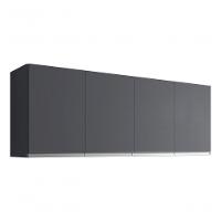 Armário Aéreo Cinza 150cm 4 Portas 150cm Ajl Móveis Cor Cinza-escuro - 1