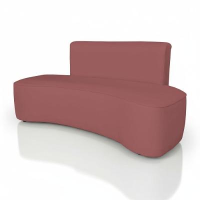 Sofá Curvo Design Orgânico Luxo Sala Contemporânea Suede Cor:rose