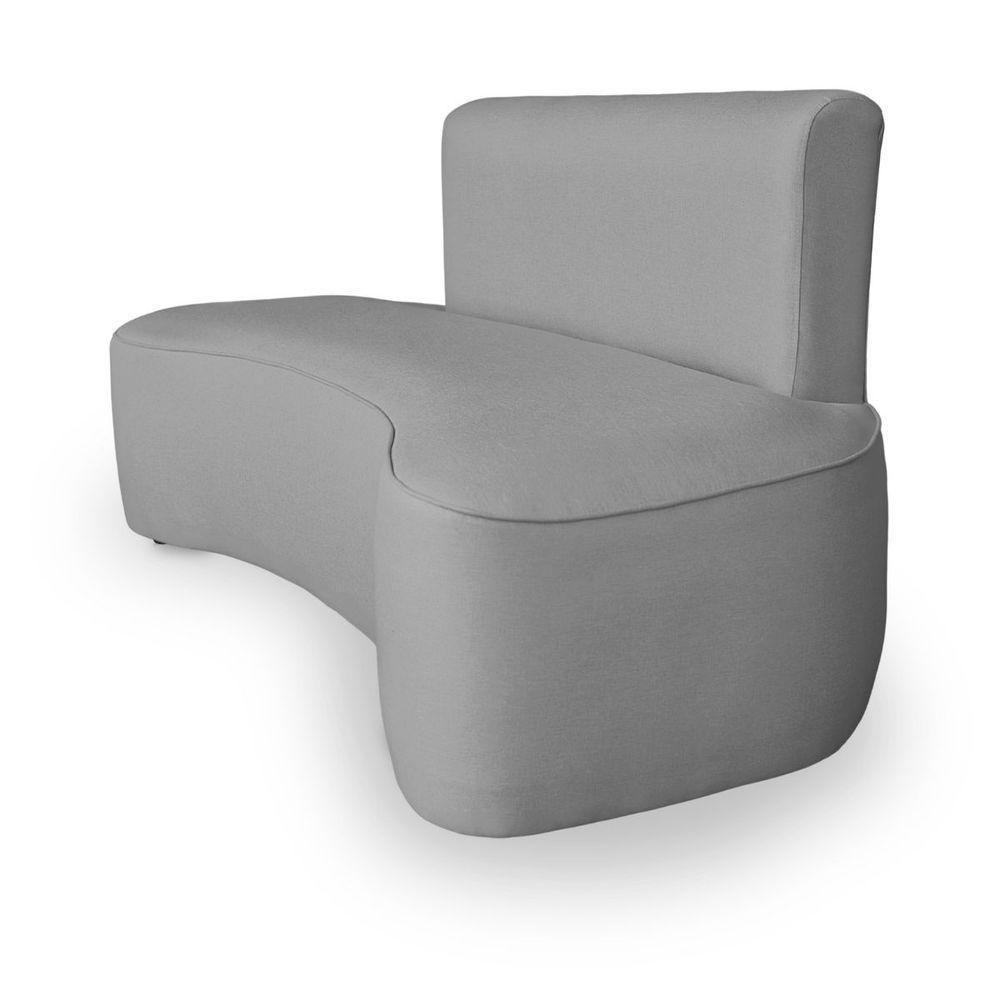 Sofá Forma Orgânico 3 Lugares Recepção Sala Curvo Escritório cinza - 8