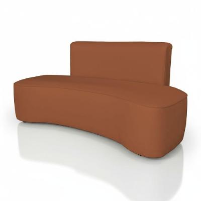 Sofá Curvo Design Orgânico Luxo Sala Contemporânea Suede Cor:terracota
