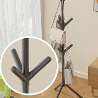 Cabideiro Portátil 9 Ganchos Pendurador Roupas Casaco Chapéu Boné Mancebo Desmontável Casa Banheiro Closet Arara Preta - 6