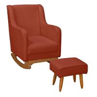 Sofá Cadeira De Amamentação Poltrona Balanço áquila C/puff Boucle Terra Cota - 1