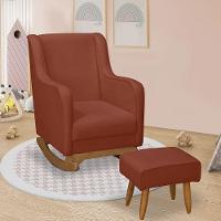 Sofá Cadeira De Amamentação Poltrona Balanço áquila C/puff Boucle Terra Cota - 5