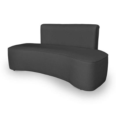 Sofá Curvo Design Orgânico Luxo Sala Contemporânea Suede Cor:cinza Escuro