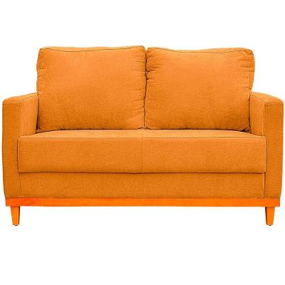 Sofa Berlim 2 Lugares Base De Madeira Tecido Impermeavel Terra Cota