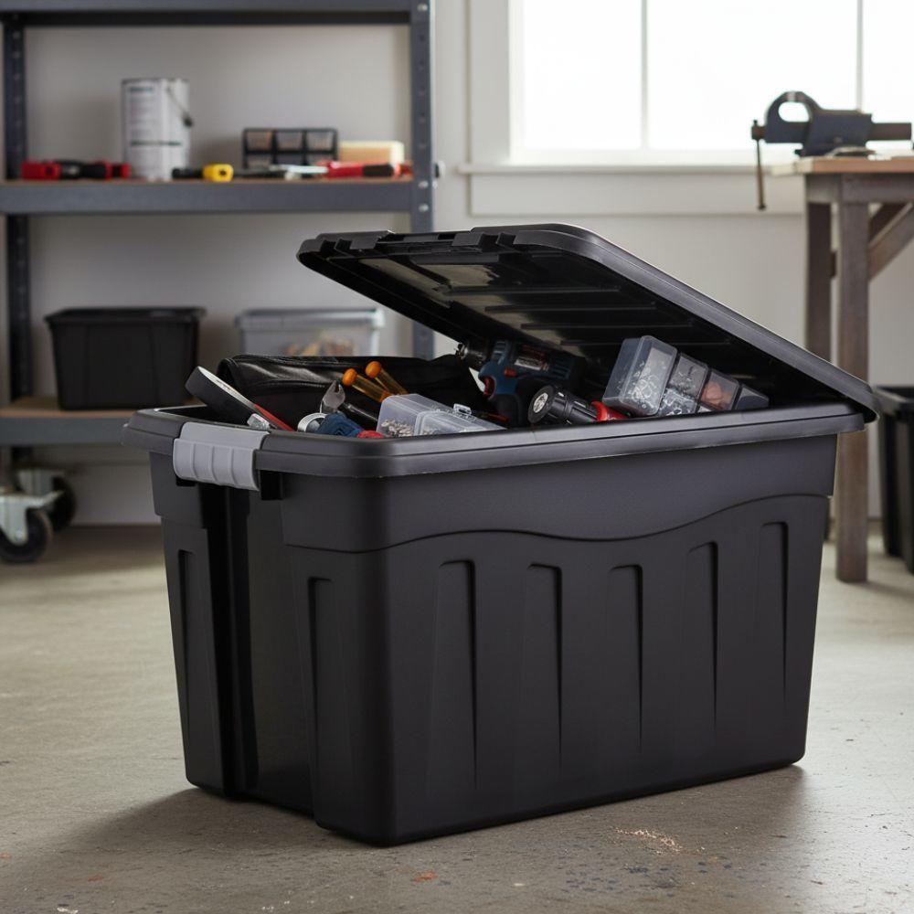 Caixa Organizadora Extreme Gigante 53 Litros Rodinhas Profissional Container Multiuso Grande Carrinho Mudança Roupas Bri - 5