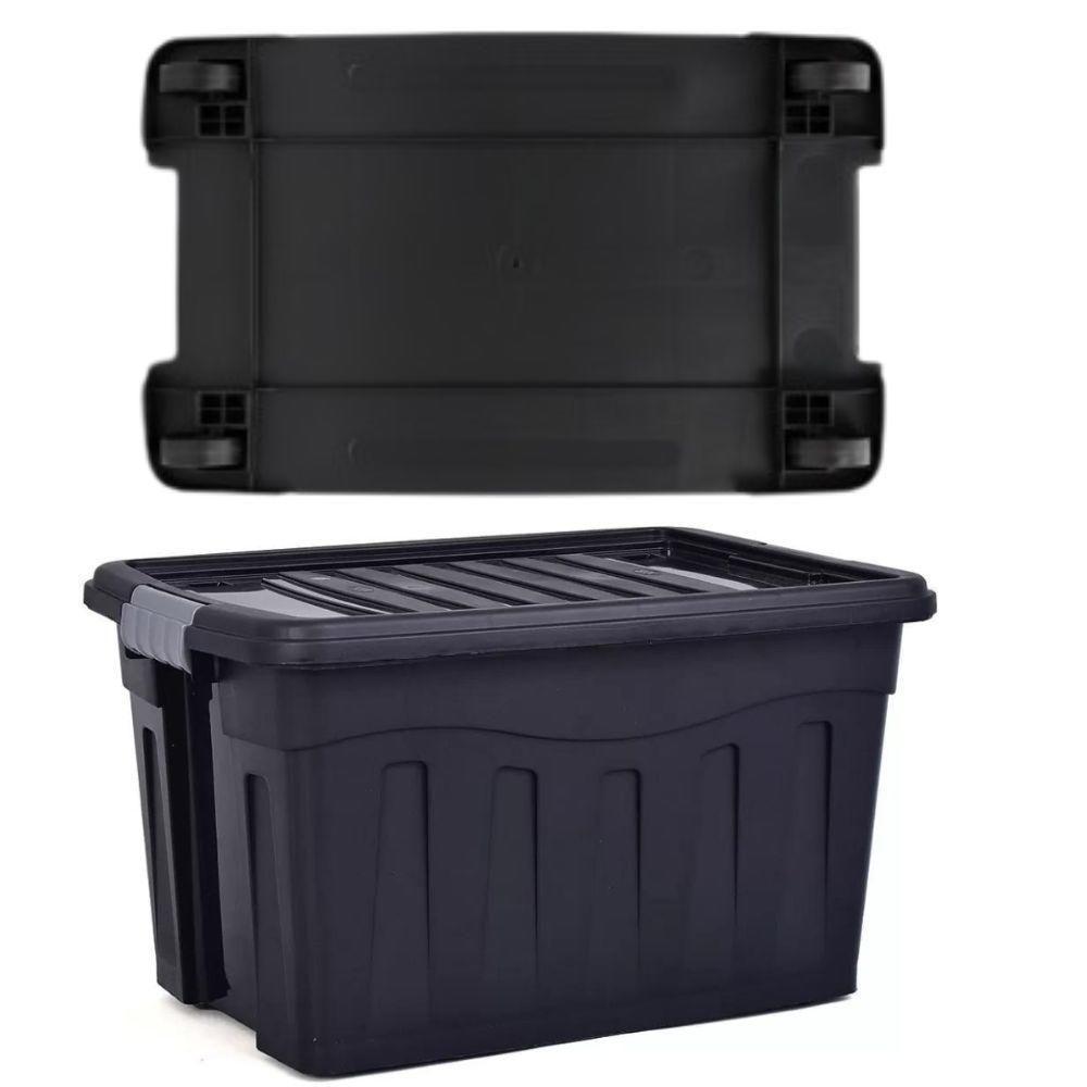 Caixa Organizadora Extreme Gigante 53 Litros Rodinhas Profissional Container Multiuso Grande Carrinho Mudança Roupas Bri - 8