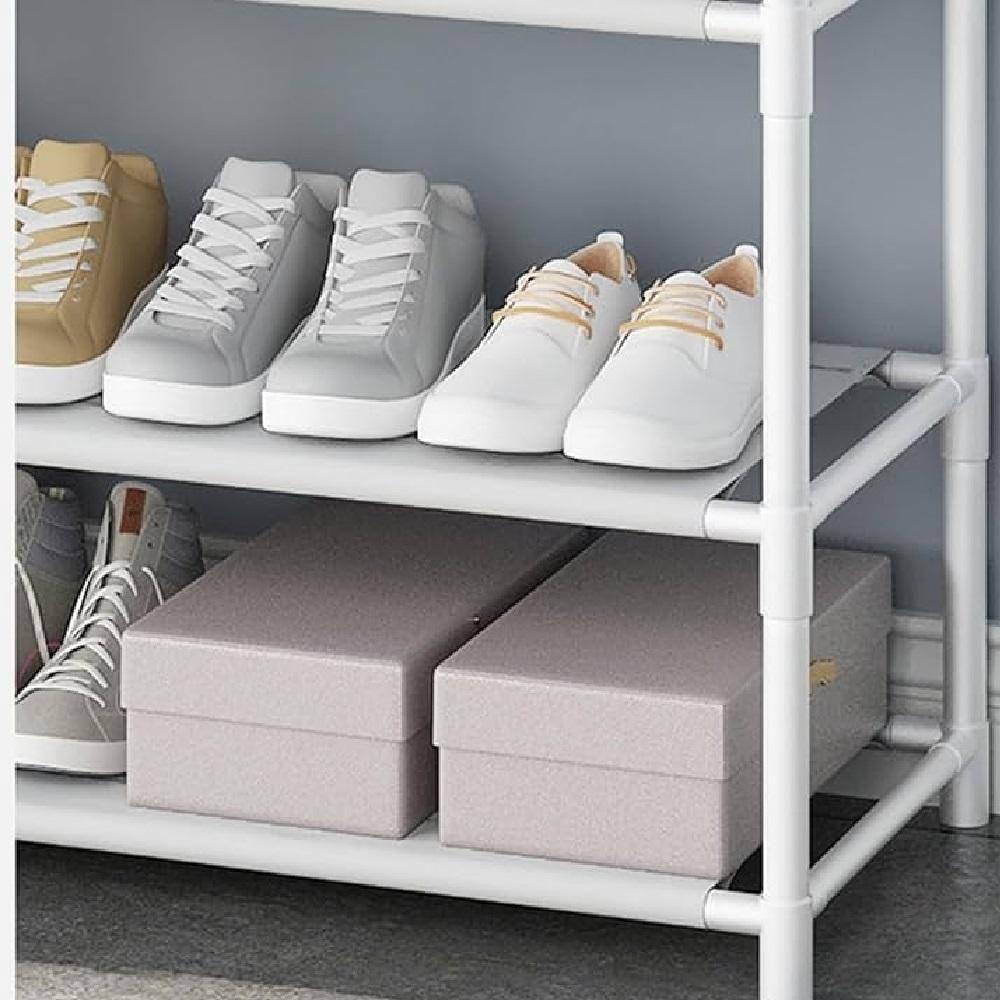 Estante Sapateira Modular 8 Nichos Cesto Porta Treco Multiuso 4 Andares Organizador Casa Quarto Sala Branco - 5